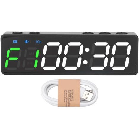 Portable Gym Timer – Large Digital Display – 12 Workout Modes – Rubber Material – Fitness Compatible (1/5)