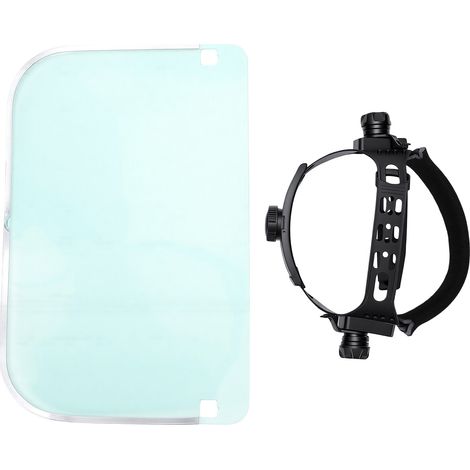 Casque de sécurité avec visière faciale transparente en PVC, léger et doté d'un bandeau réglable, pour la découpe, le meulage et le soudage. (1/5)