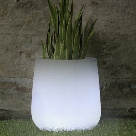Vaso in Polimero Monacis Goccia Cromia Luce Bianca Ø 63 - h 55cm.