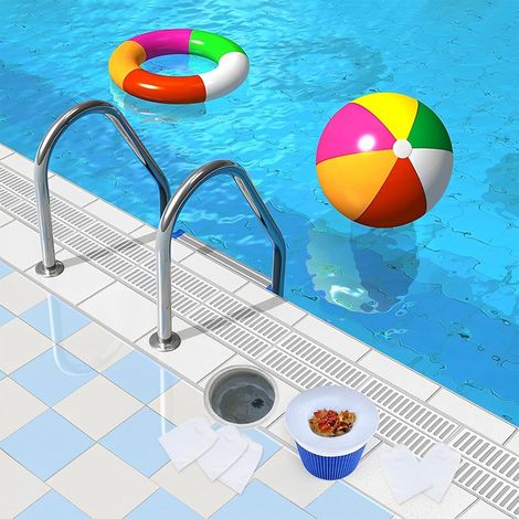 Paquete de 20 calcetines para skimmer de piscina, prefiltros de nailon elástico reutilizables que retienen la suciedad y los residuos para una limpieza eficaz. (1/4)