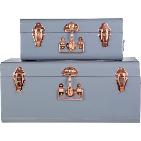 Premier Housewares Grey Storage Trunks - Set of 2 (1/5)