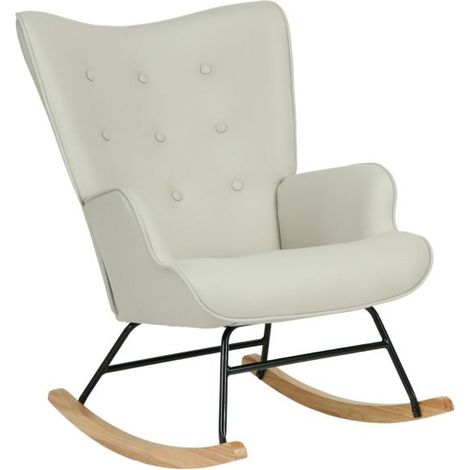 Schaukelsessel Polyester beige 91x68x85cm