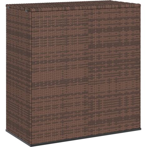 Boîte à coussins de jardin-Coffre de rangement-Stockage Rangement Résine tressée 100x49x103,5cm Marron 971593 (1/5)