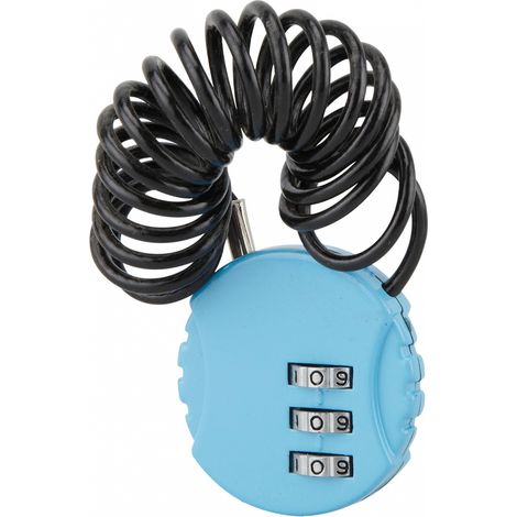 Lucchetto a combinazione rotonda Nomad, 3 cifre, interno, cavo d'acciaio, 30mm - THIRARD