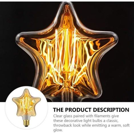 Ampoule Étoile - 40 W - Base E27 - Verre Transparent - Décoration Intérieure (1/4)