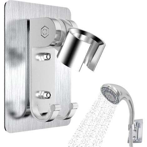 Support de pomme de douche, support mural pour pomme de douche, support de douche, pas besoin de percer des trous pour installer de la colle forte ave (1/5)