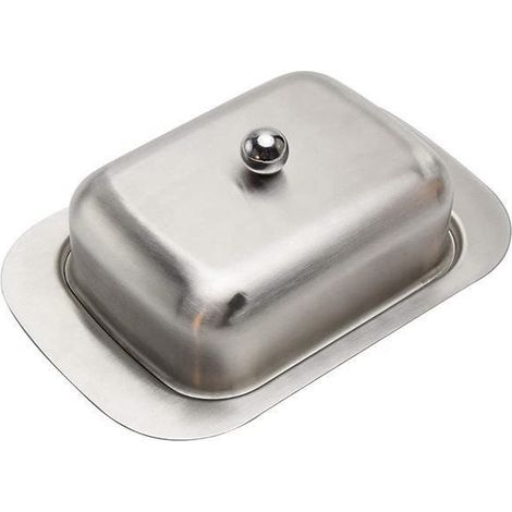 Beurrier couvert, beurrier en acier inoxydable, boîte de rangement pour fromage, beurrier rectangulaire pour la maison, la cuisine, le restaurant occidental, design élégant (1/5)