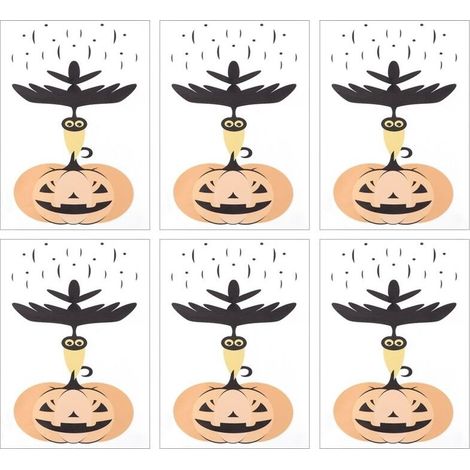 Jeffergarden Autocollants auto-adhésifs pour toilettes d'halloween, 30x20cm, 6 pièces, pour la maison, salon, chambre à coucher, décor (1/5)
