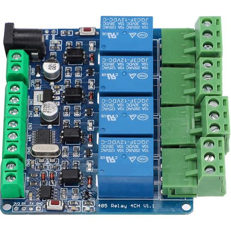 Module relais 4 canaux 12 V, entrée de commutation haute précision pour communication RS485/TTL (1/5)