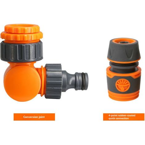 Raccord machine à laver – Rotatif 180° – Conversion 1 pouce vers 4 ou 6 points – Coudé + raccord eau – Universal (1/5)