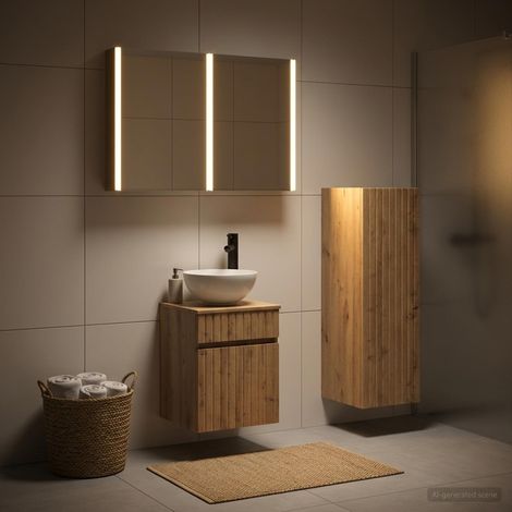 vidaXL Bathroom Furniture Set 4 pcs Artisan Oak (1/5)