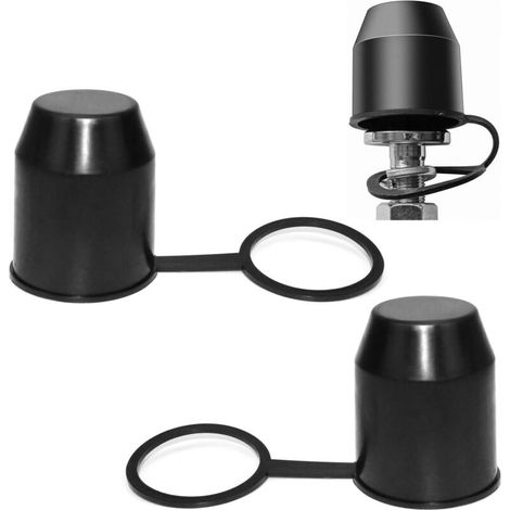 Cubierta para bola de remolque, cubierta para gancho de remolque de coche, protector de bola de remolque, tapa protectora, cubierta de gancho contra abrasión y suciedad, negro, 2 piezas