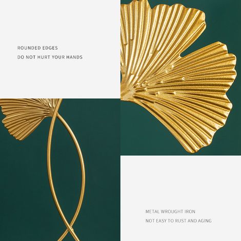 Décoration intérieure créative : ornements en fer forgé en forme de feuille de ginkgo (1/5)