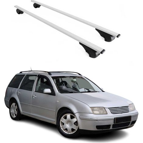 OMAC Dachträger Querträger für VW Bora Variant 1999-2005 – Abschließbar – Max. 75 kg – 2 Stangen Stahl Silber (1/5)