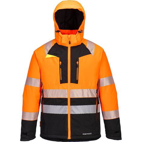 Winterparka Dx4 Hi-vis Klasse 2 - Größe XXL - Orange/Schwarz - Portwest