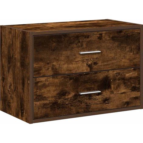 Maison Exclusive - Armadio con 2 Cassetti in Rovere Fumo 60x31x40 cm in Truciolato