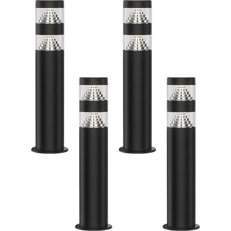 Lot de 4 Bornes pour jardin NORA Noir 9W 4000K - H40cm (1/5)