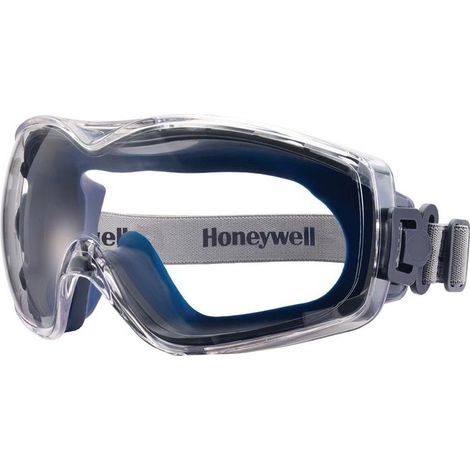 Lunette de protection complète DuraMaxx EN 166, cadre bleu, verre clair en PC (1/5)