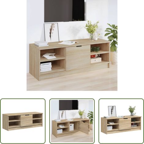 vidaXL TV-Schrank Sonoma-Eiche - TV-Schrank Sonoma-Eiche 102x35,5x36,5 cm Holzwerkstoff (1/5)