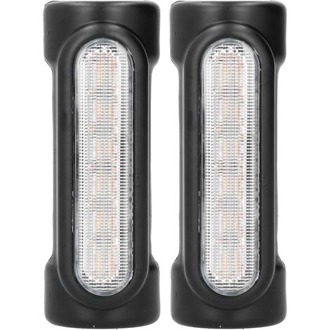 Lot de 2 feux de guidon moto 12 V blanc et ambre, 100 lm et 80 lm, en aluminium, pour barres creuses de 1,25 pouce (1/5)