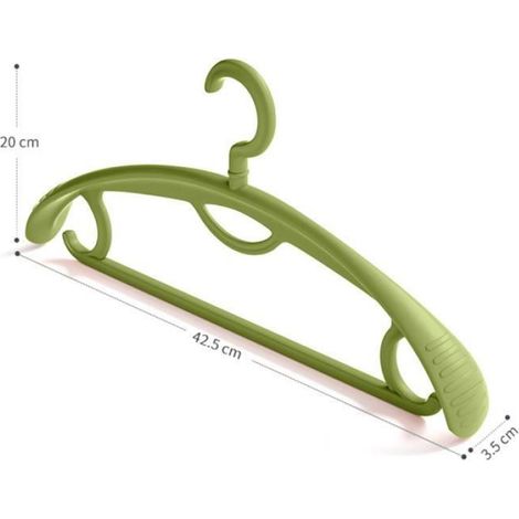 10pcs Cintres rétro en plastique, cintres épais antidérapants à large épaule (1/4)