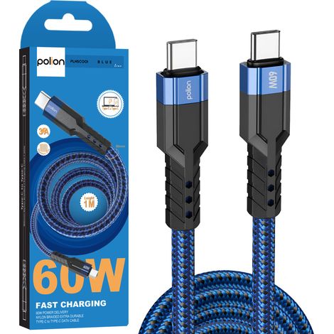 Câble USB-C/USB-C  60 W  3 A  PD  1 m