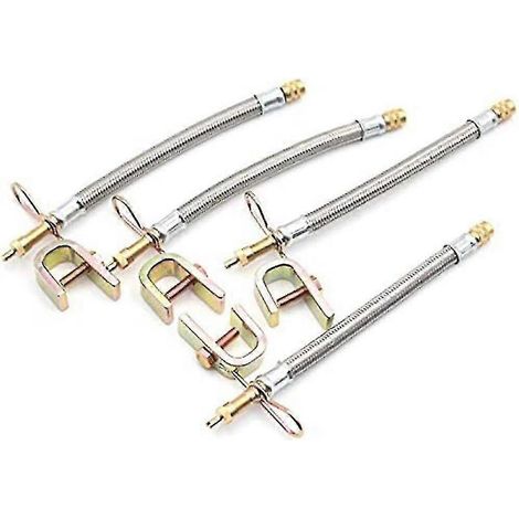 Lot de 4 rallonges de valve flexibles de 30 cm (12 pouces) en acier inoxydable pour pneus (1/5)