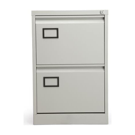 Bisley 2 Drawer Foolscap Filing Cabinet - Goose Grey (1/2)