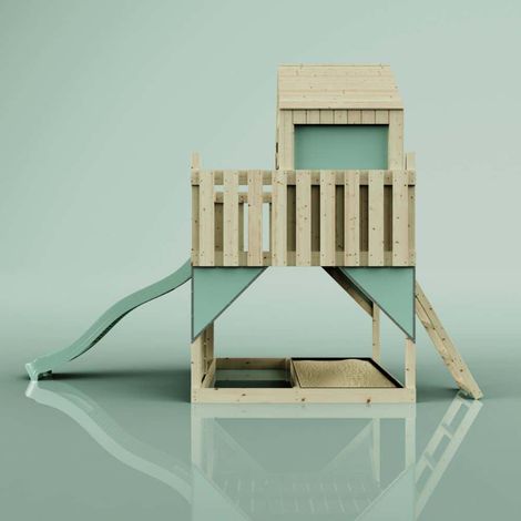 PolarPlay Spielhaus Meteorit aus Holz in Grün