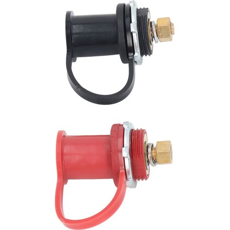 Kit bornes de charge batterie 20mm étrier capuchon noir rouge auto camping-car poids lourd borne de secours UL94 V-0 250A laiton PC (1/5)