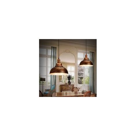 Lot de 2 Lustre Industrielle en Métal Rétro Suspension Vintage Luminaire pour Salon Chambre Restaurant