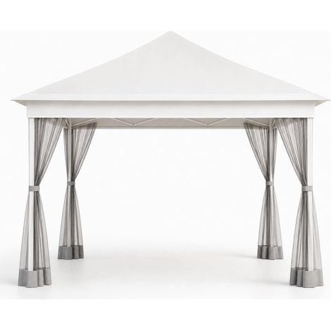 Gazebo Pieghevole Da Giardino Con Zanzariere Laterali Copertura Oxford UV50+ Struttura Regolabile Pop Up Con Borsa Trasporto Per Eventi Outdoor 360 x 360 x 310 Cm Bianco (1/5)