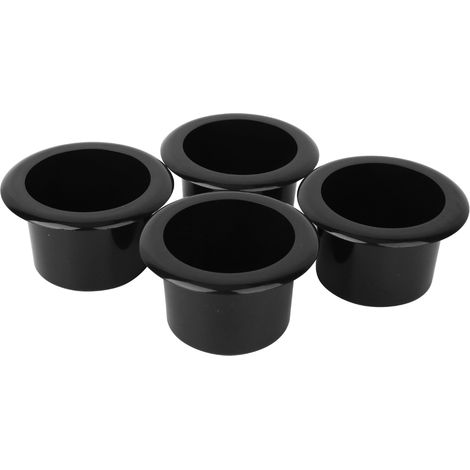Lot de 4 porte-gobelets en plastique ABS noir brillant, accessoires de décoration intérieure pour voiture (1/5)