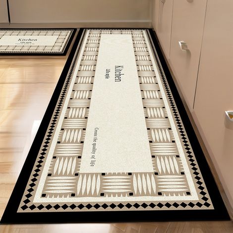 Ede Grille de style américain - 3 5020 cm de terre de diatomées Tapis de cuisine, tapis de sol absorbant en terre de diatomées, facile à nettoyer, tapis rectangulaire antidérapant pour usage domestiqu (1/5)