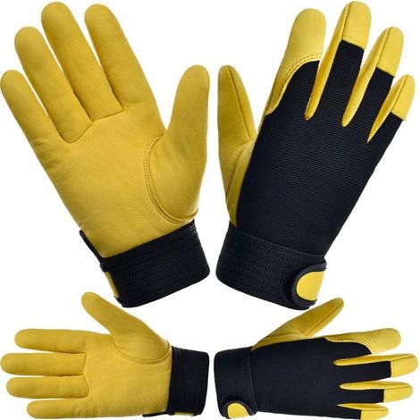 Gants de jardinage en cuir pour femmes et hommes (2 paires) Gants de travail de jardin pour femme résistants aux épines Gants de j (1/5)