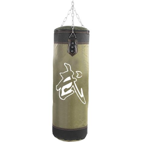 Sac de Boxe Suspendu avec Chaînes Crochet Mousqueton (80cm-Vert) (1/5)