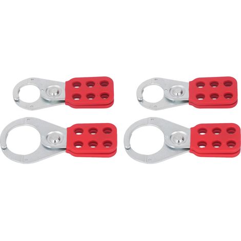 2 Sets Verriegelungsriegel, 6-Loch-Verriegelung, Nylongriff, Stahl-Industriesicherheitsriegel, 1 Zoll, 1,5 Zoll (1/5)