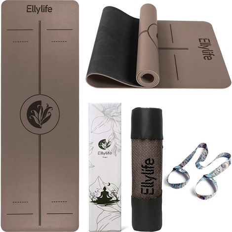 Non-Slip Yoga Mat, Natural Rubber + PU/TPE, Ultra Grip (1/5)