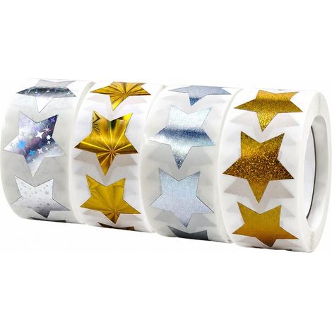 Rolle 500 Sticker Holographischer Stern Schule Fest (1/5)