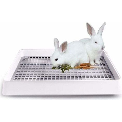 Petit bac à litière avec cage en fil de fer pour rats, hamsters, furets, lapins et cochons d'Inde (1/5)