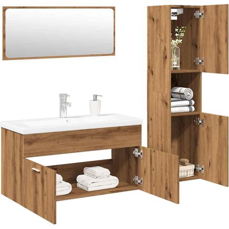 4-tlg. Badmöbel-Set Artisan-Eiche Holzwerkstoff (1/5)