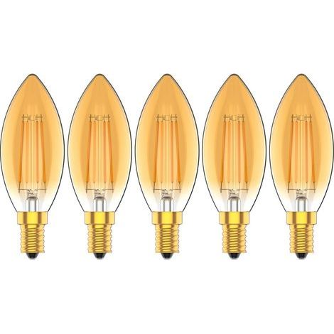 E14 4W LED-Kerzenlampen, entspricht 30W Glühlampe, 2200K Warmweiß, 300lm, CRI 80+, kleiner Schraubsockel, LED-Lampen für Kronleuchter, 5er-Pack (1/4)