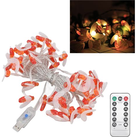 Wasserdichte Lichterkette in Bienenform, Weihnachtsdekoration, 40 Lichter, Lichterkette in Bienenform, USB-betrieben. (1/5)