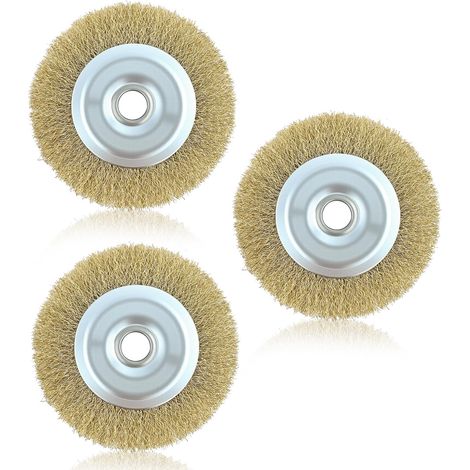 Brosse métallique de rechange pour nettoyeur de terrasse (lot de 3) compatible avec les modèles tels que RY18PCA-0, OPC1800, OPC1815 et EFB 400/401 (diamètre de 100 mm). (1/5)