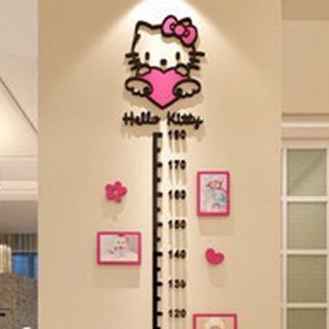 Toise murale enfant en acrylique pour mesurer la taille - Décoration chat, règle de hauteur murale (1/5)