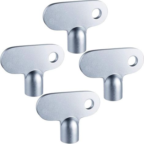 Clé de purge radiateur – Lot de 4 clés en alliage de zinc – Pour vannes de purge – Dimensions 3 x 2 cm – Compatible avec plusieurs systèmes de chauffage