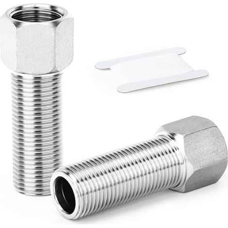 2 pièces Raccord de tuyau en acier inoxydable 304, adaptateur convertisseur à douille hexagonale femelle 1/2« à mâle 1/2 », 70 mm (1/5)
