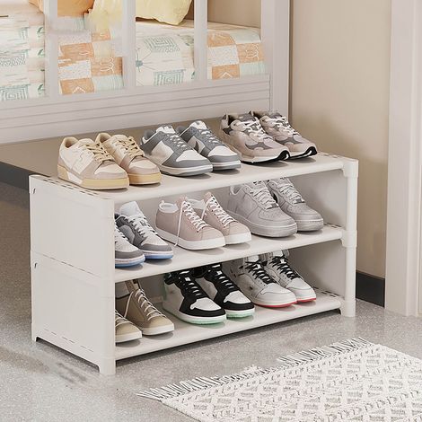 Porte-chaussures - 3 Niveaux - Dimensions 56,5 x 30 x 38 cm - Pour Sous-lit ou Meuble Bas - Charge Maximale Élevée - Matériau Écologique - 1 Pièce (1/3)