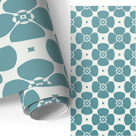 Klebefolie für Möbel - Möbelfolie - Selbstklebefolie - für Couchtisch - Türen - Wohnzimmer - Schlafzimmer Blumige Geometrie 50x100 cm
