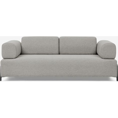 Divano modulare 3 posti design moderno componibile con tavolini Diadema - Grigio chiaro (1/5)
